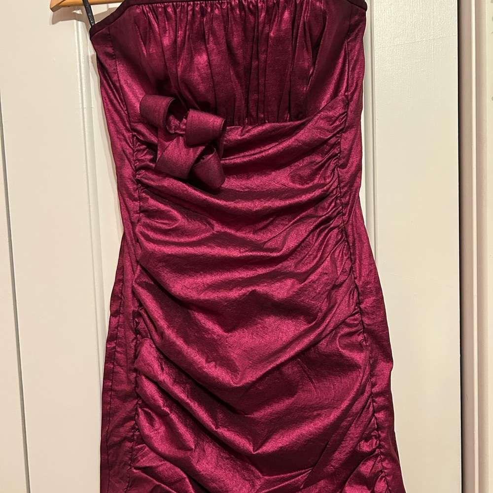 Sparkle in the New Year with this Jessica McClintock Pink Ruched Strapless Dress